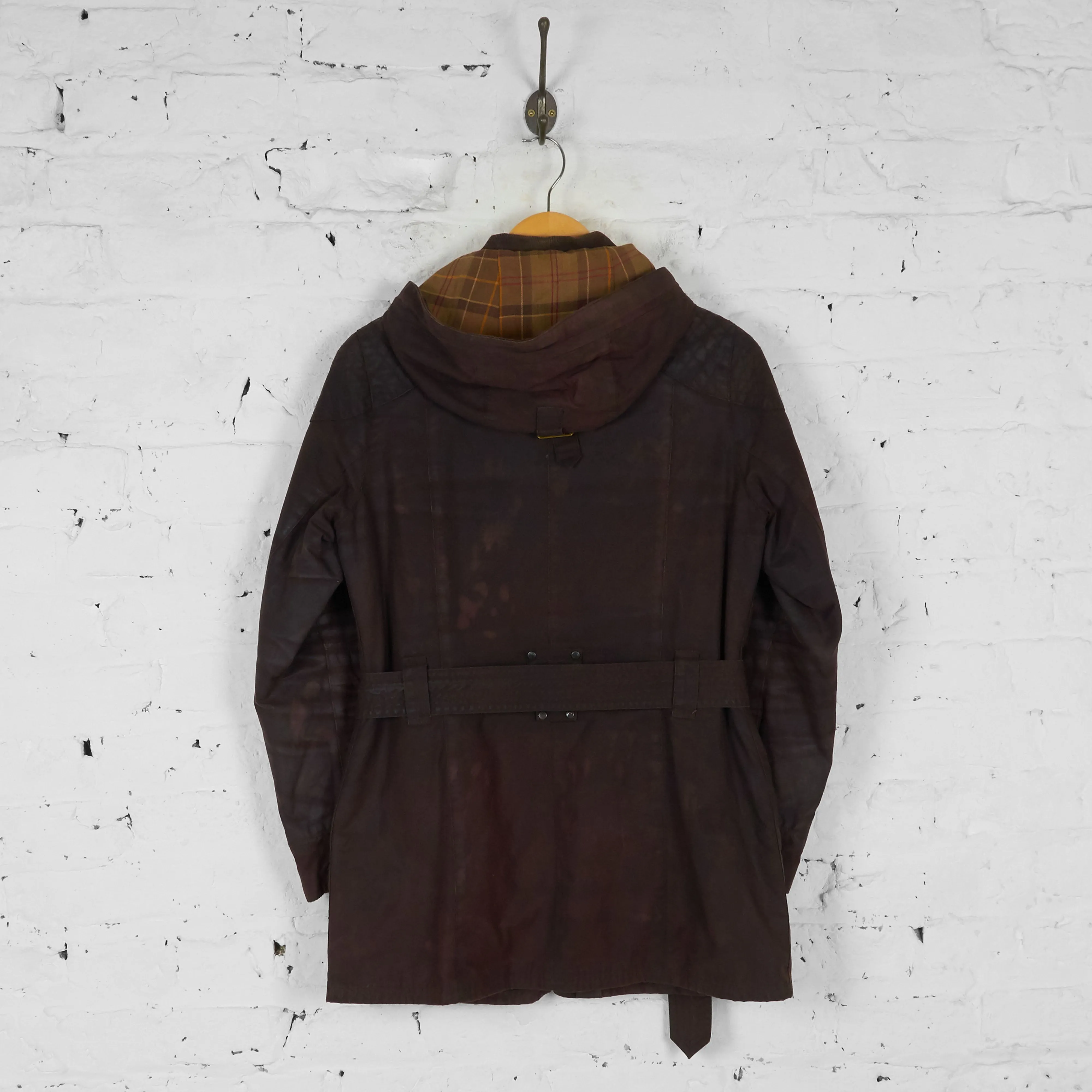 Womens Barbour Rebel Wax Jacket - Brown - Womens M
