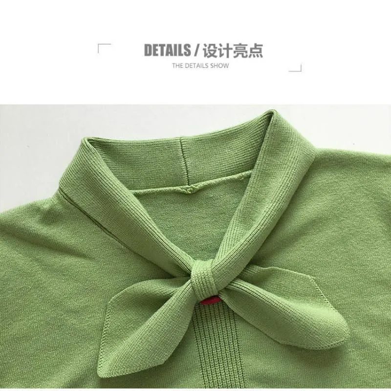 Women's Bow Elegant Slim Sweater Thick Was Thin Knitted Bottoming Shirt Autumn Winter