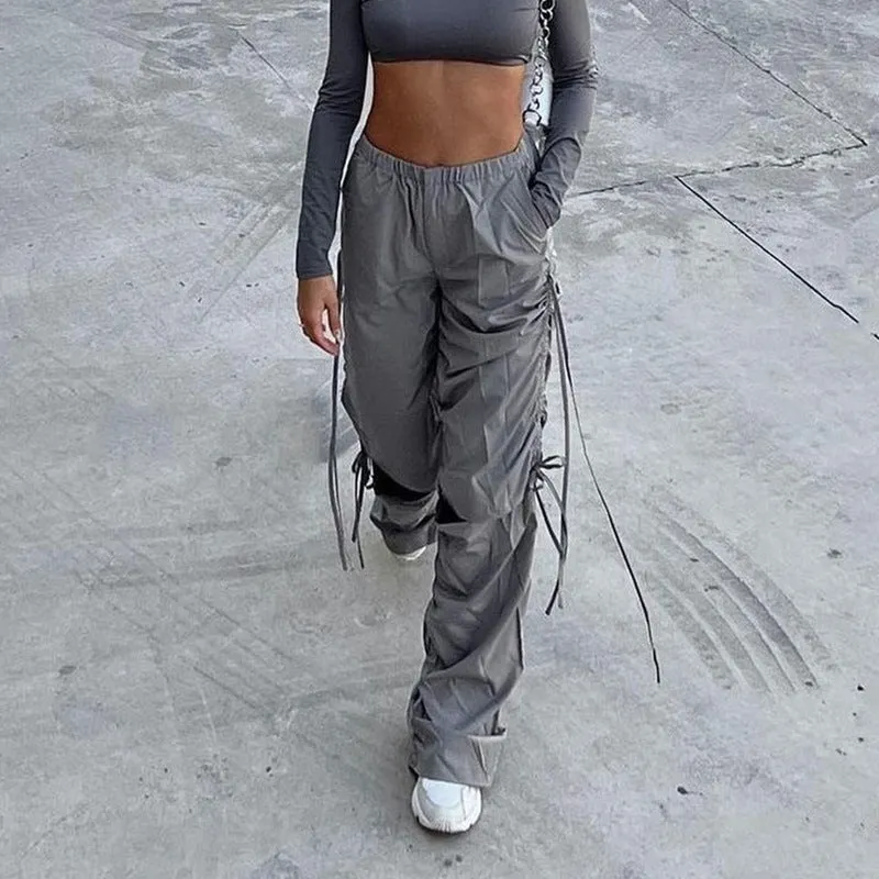 Women's High Waist Strappy Pants with Knee Cutouts