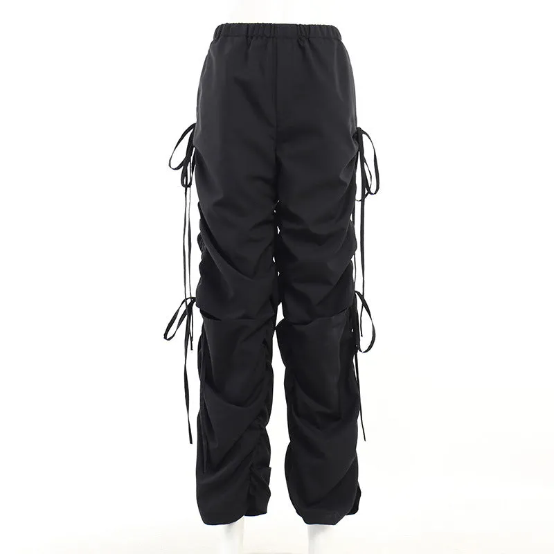 Women's High Waist Strappy Pants with Knee Cutouts