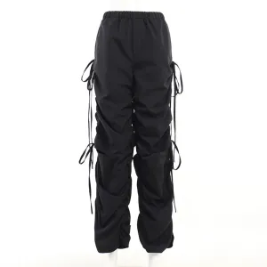 Women's High Waist Strappy Pants with Knee Cutouts