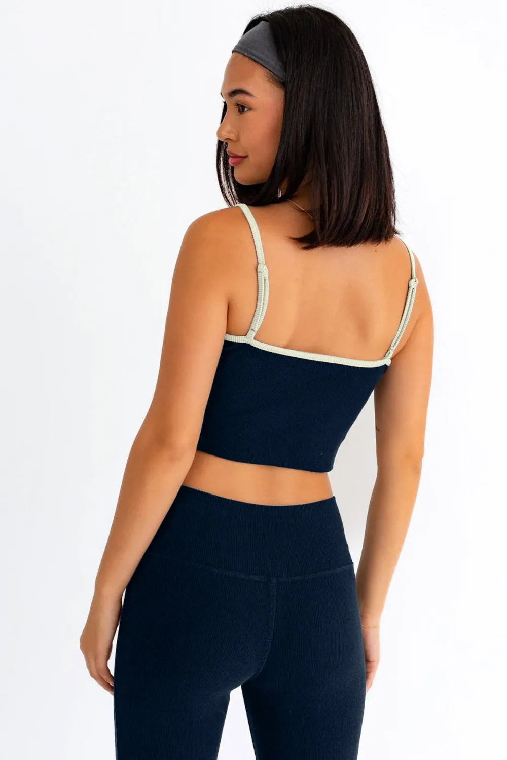 Women's Le Lis Ribbed Crop Cami and High Waist Brushed Leggings Set