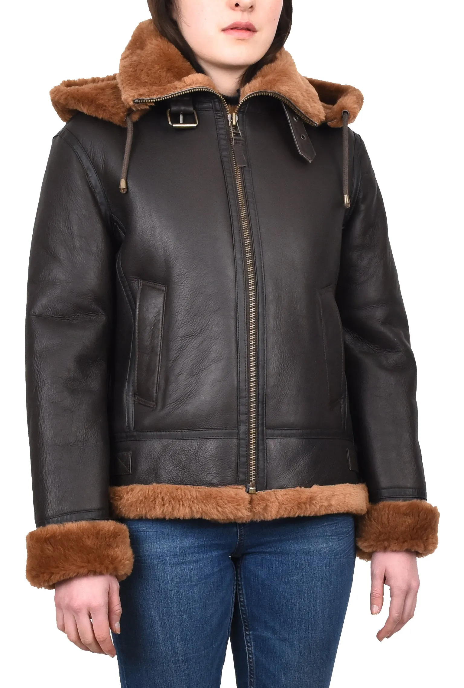 Women's Real Sheepskin Winter Warm Jacket Ginger Odda