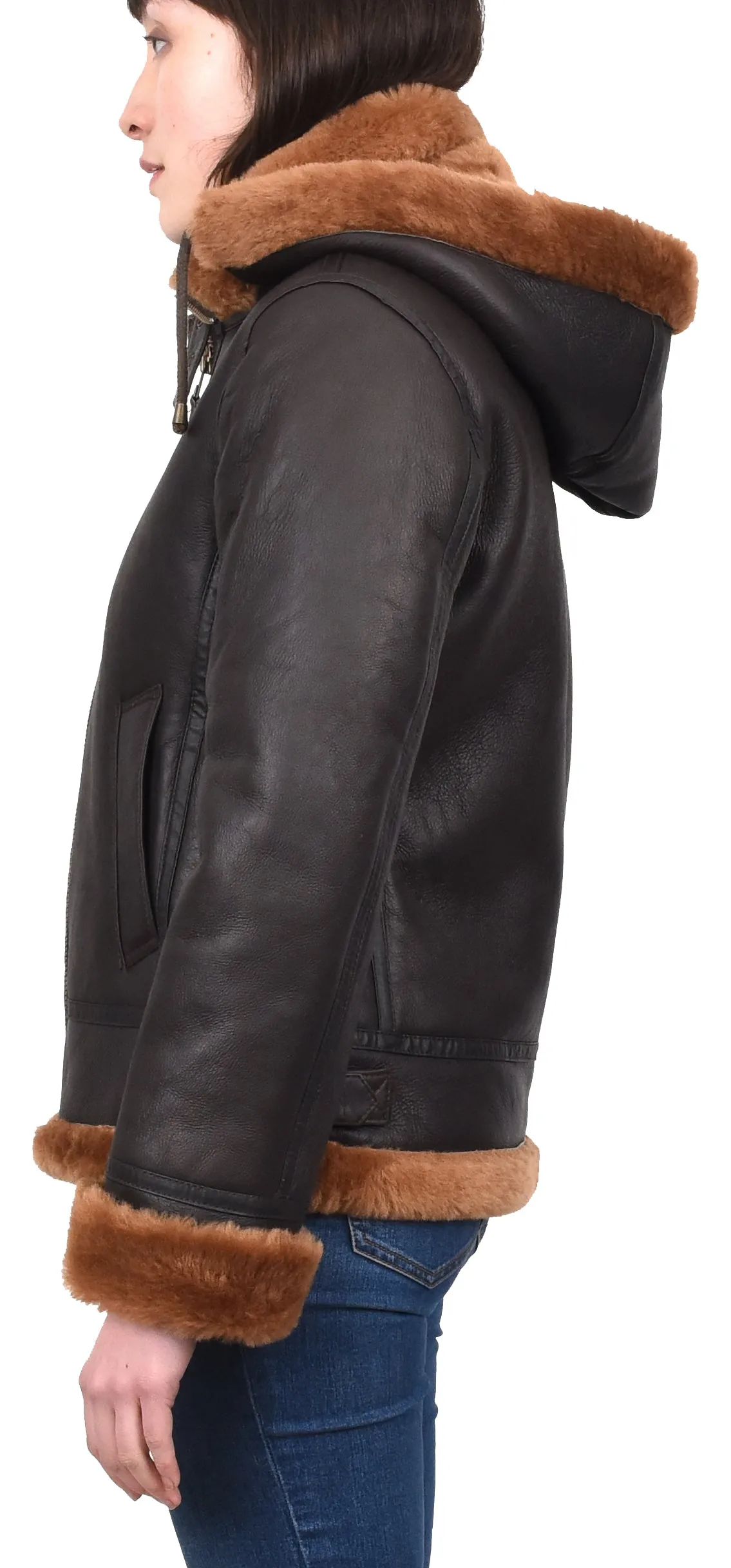 Women's Real Sheepskin Winter Warm Jacket Ginger Odda