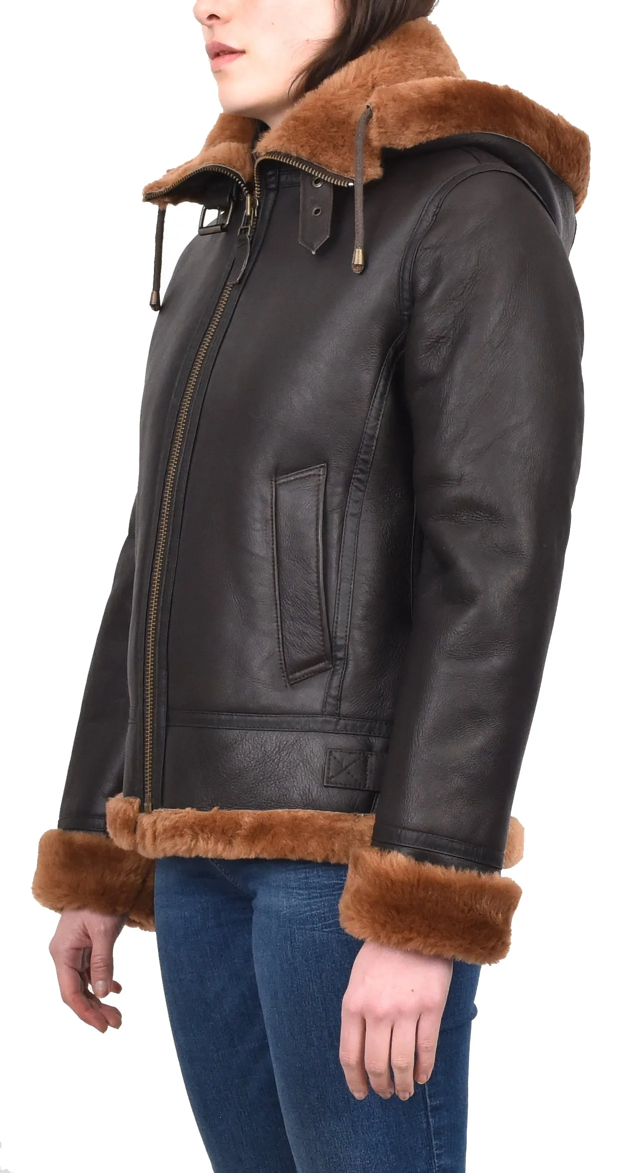 Women's Real Sheepskin Winter Warm Jacket Ginger Odda