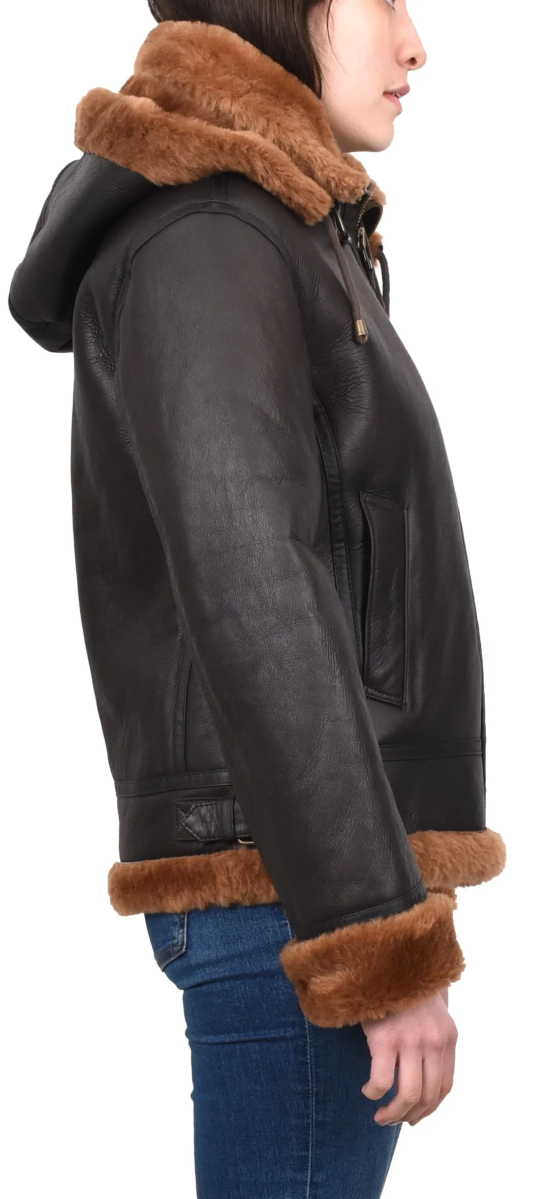 Women's Real Sheepskin Winter Warm Jacket Ginger Odda