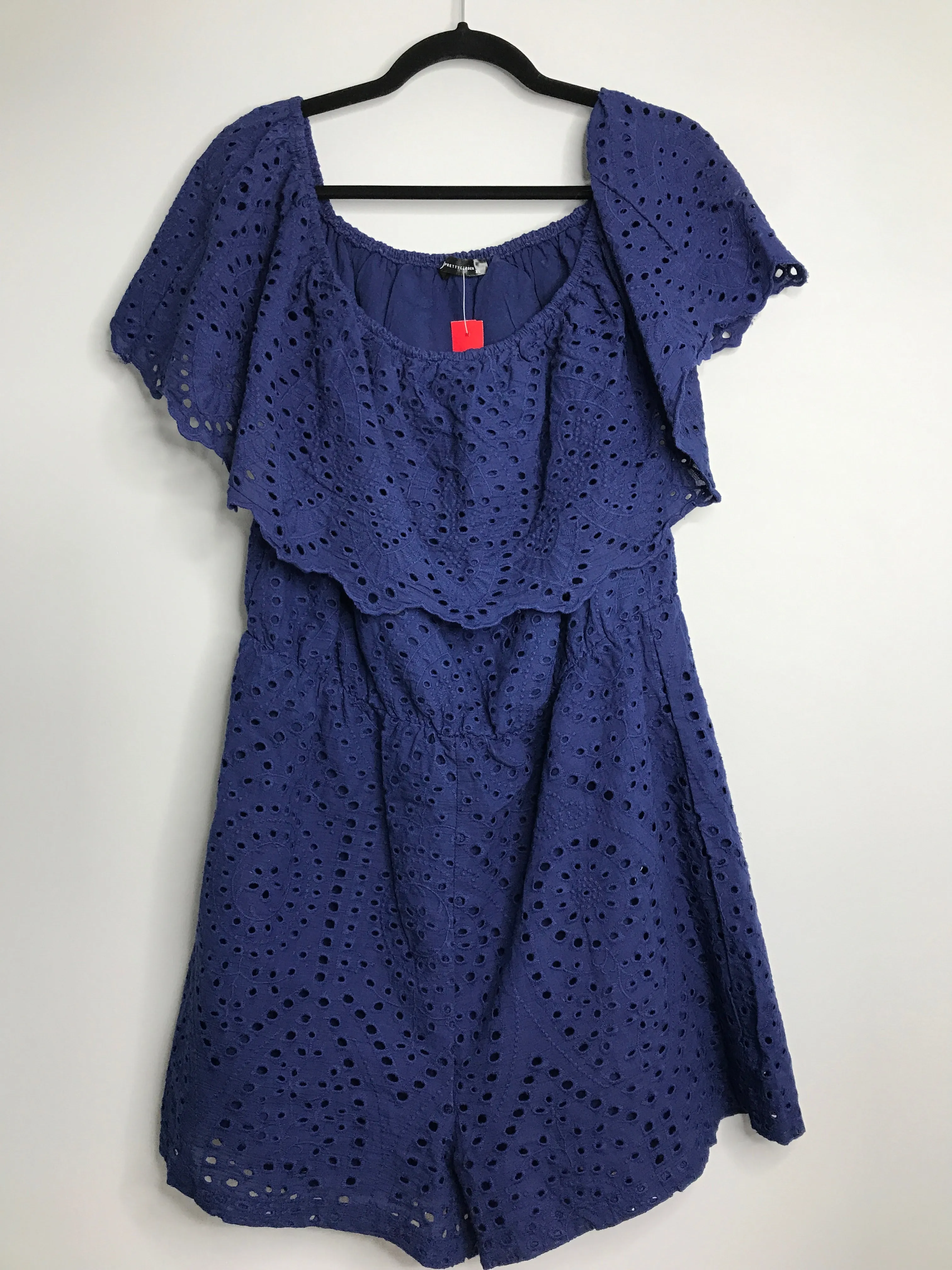 Womens Size XL Misses Navy Pretty Garden Romper