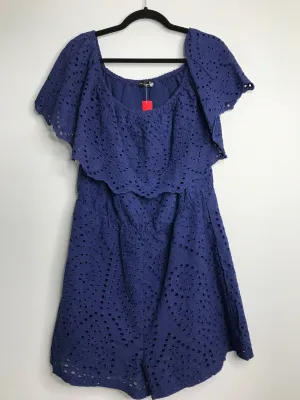 Womens Size XL Misses Navy Pretty Garden Romper