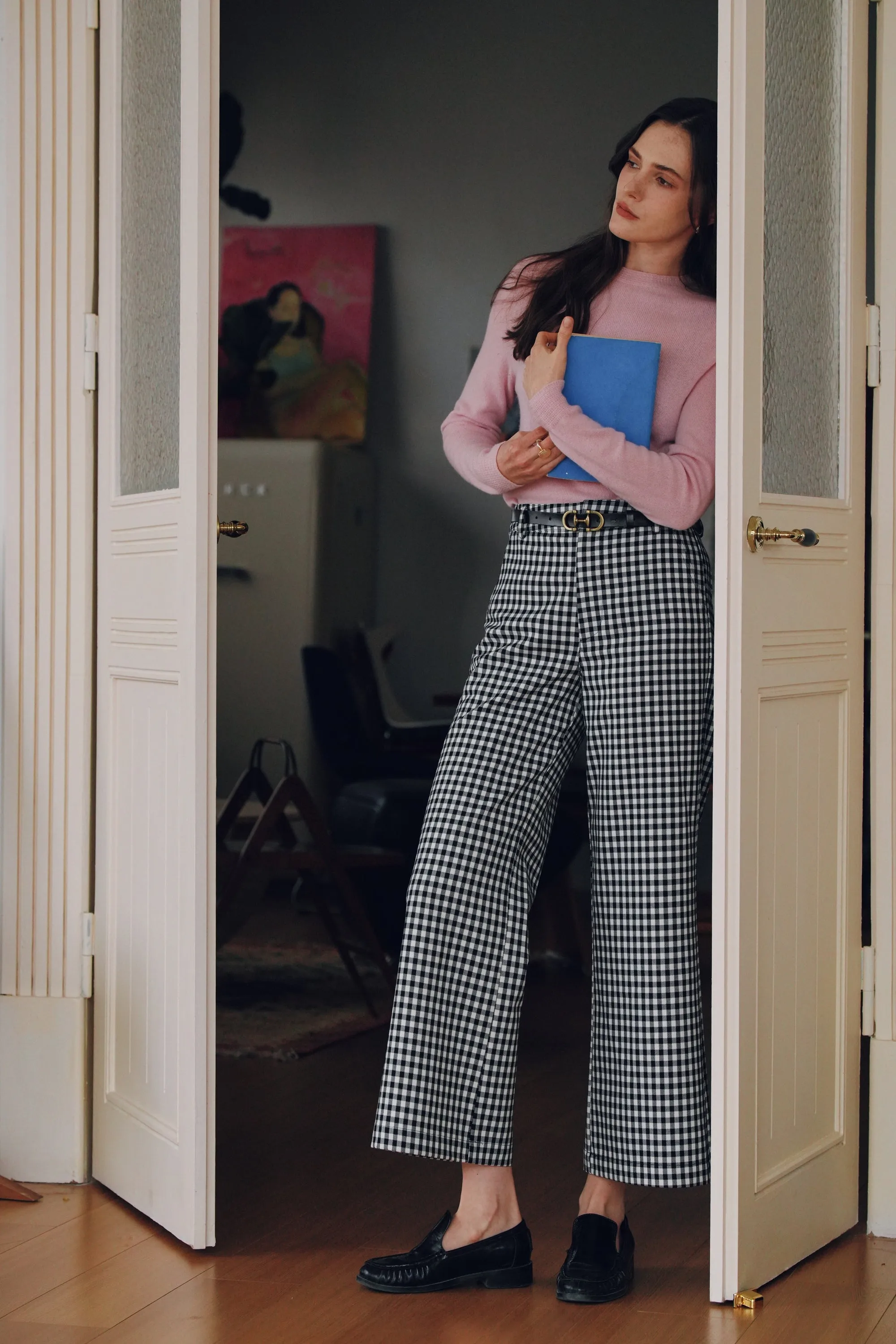 Wool Blend Wide-Leg Trousers