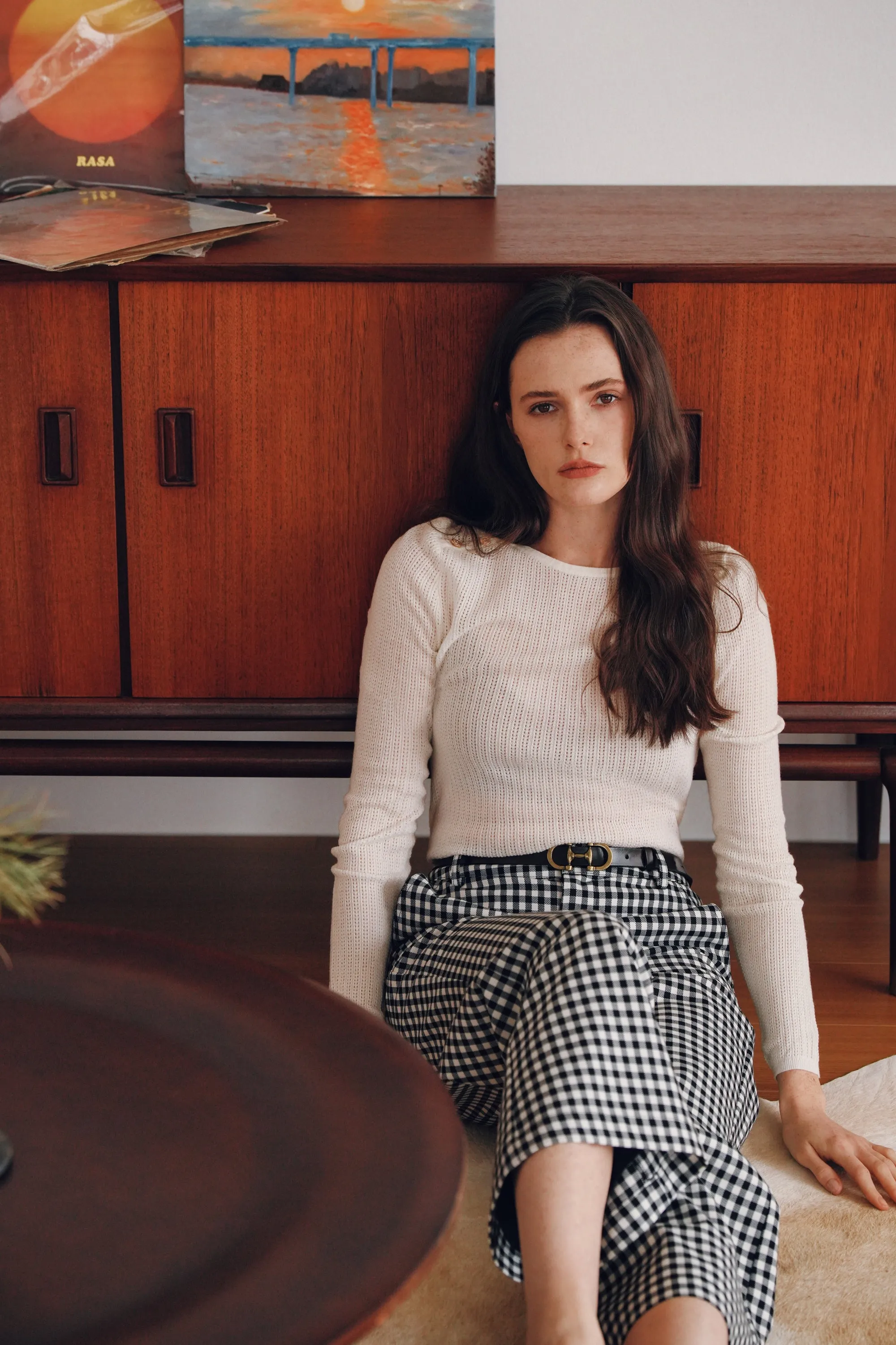 Wool Blend Wide-Leg Trousers