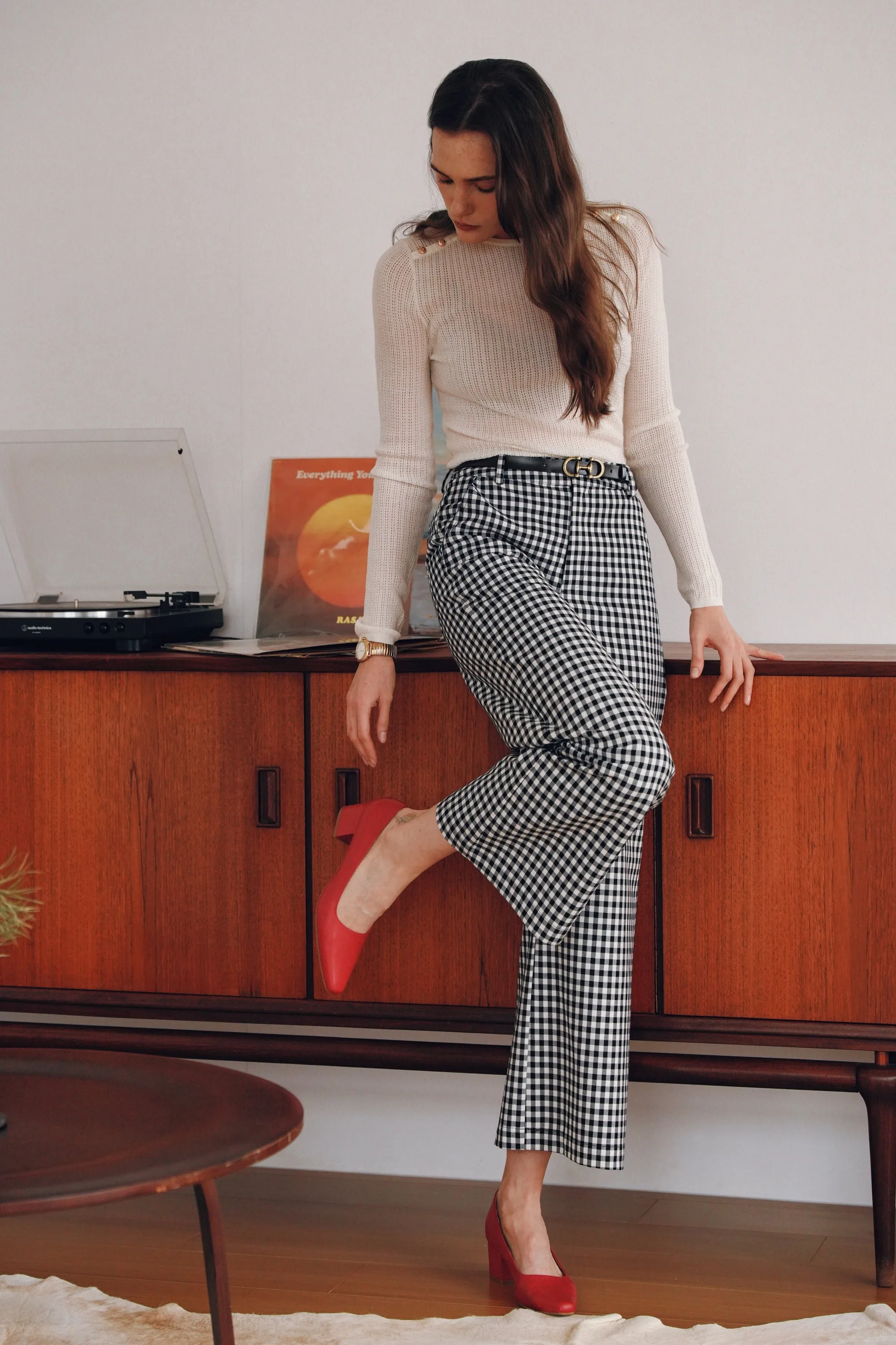 Wool Blend Wide-Leg Trousers