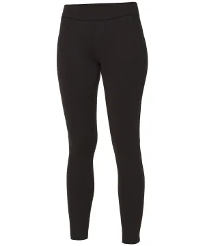 WORKWEAR SAMPLE SALE 2024 -  JC087 Awdis Ladies Leggings - Black with hot pink stitching - Size Medium