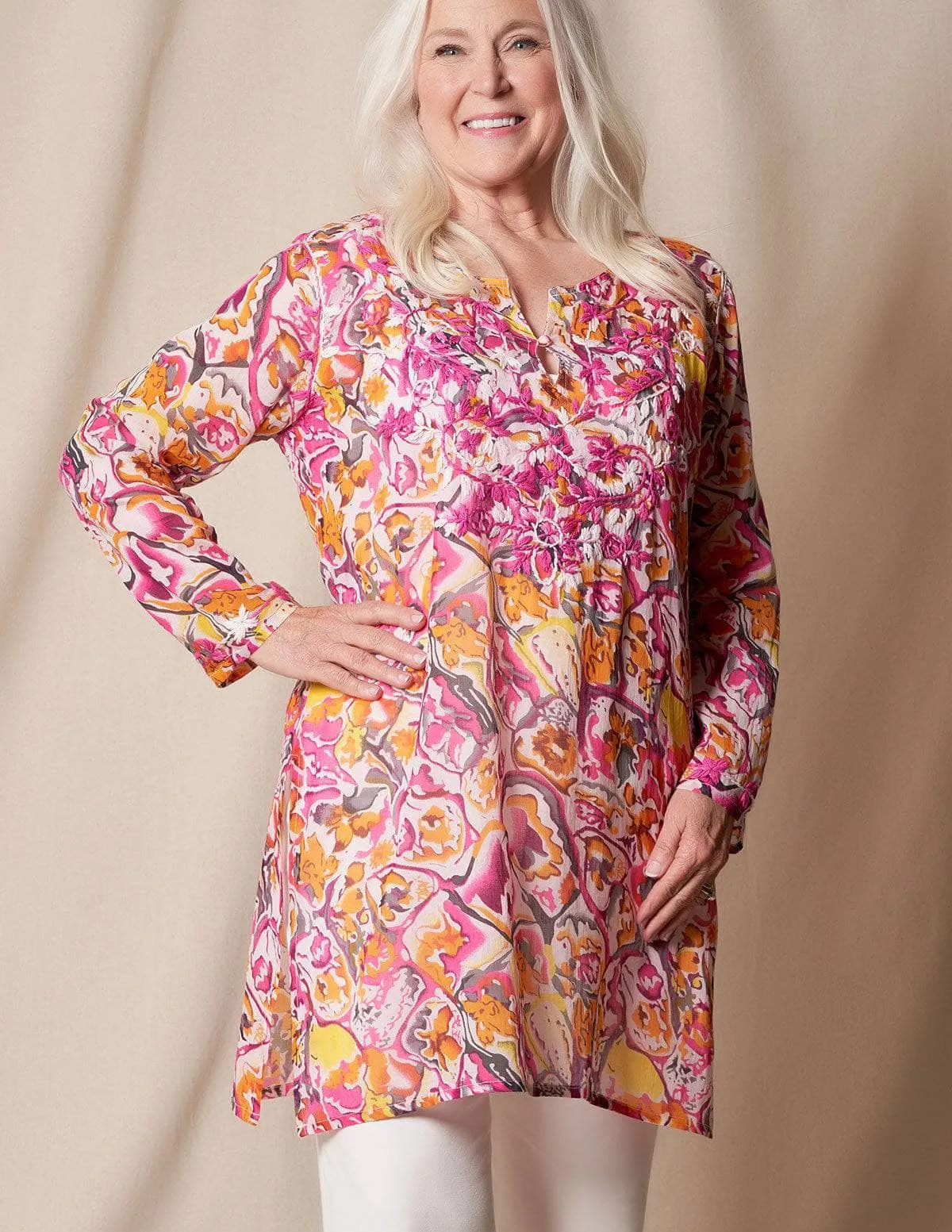 Zarah Cotton Tunic - Pink