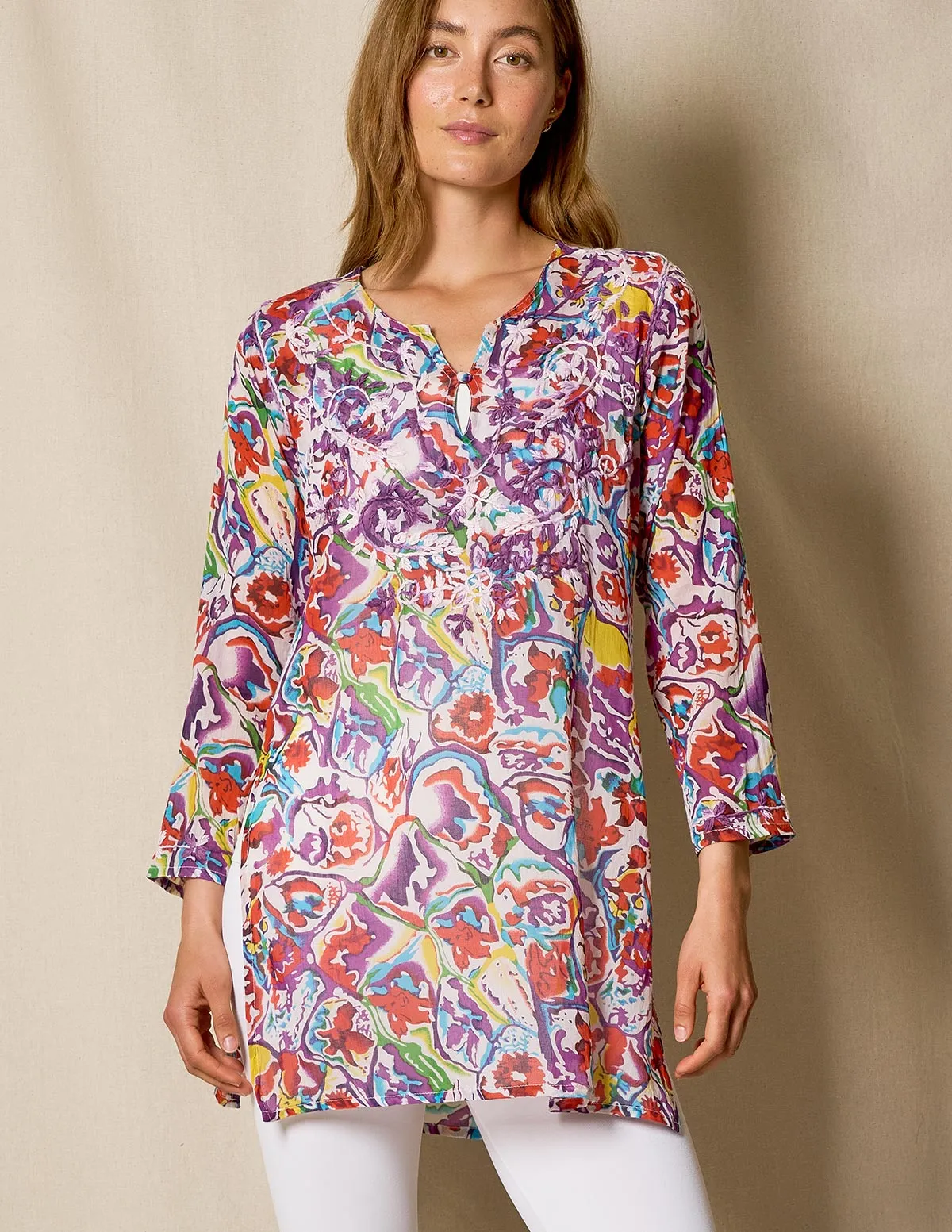 Zarah Cotton Tunic - Purple