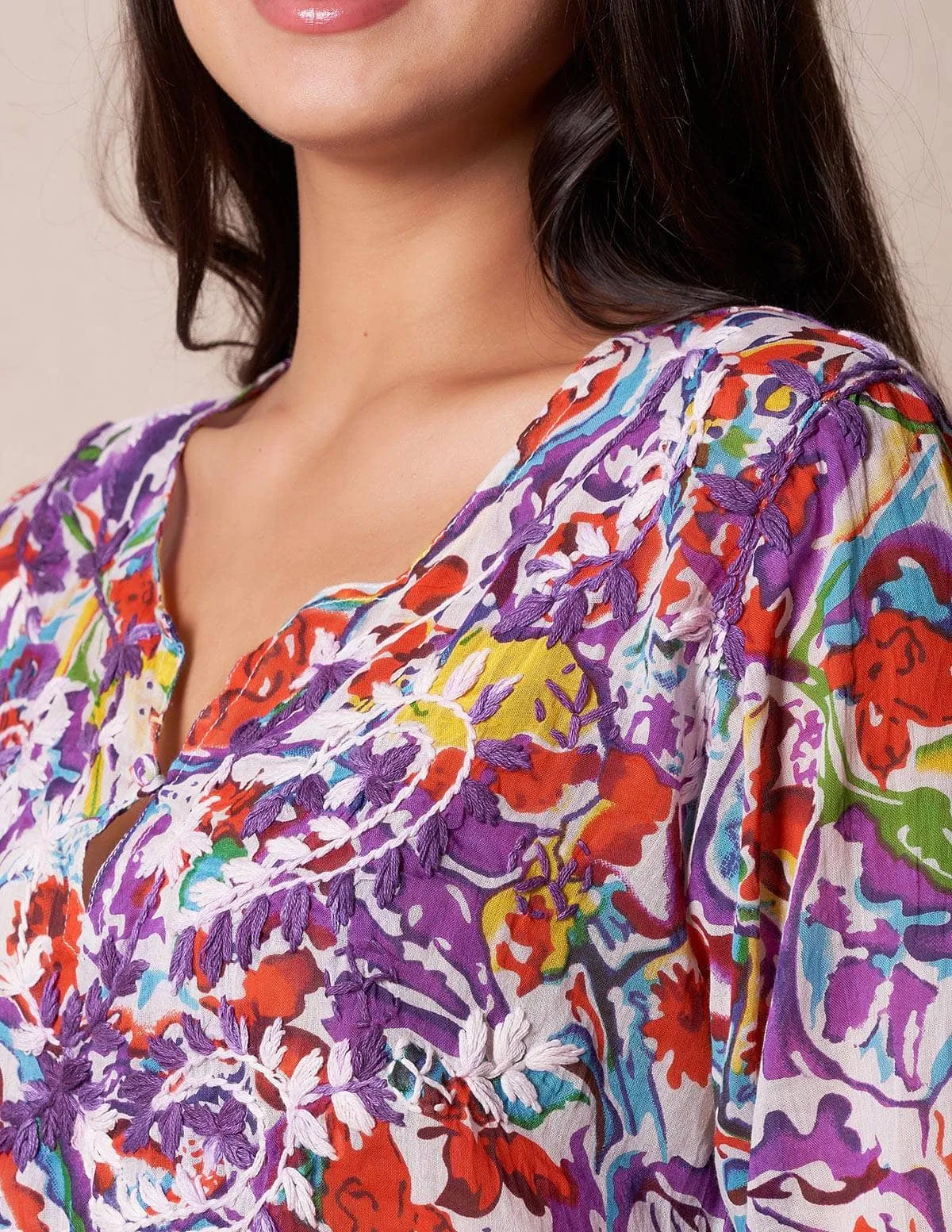 Zarah Cotton Tunic - Purple