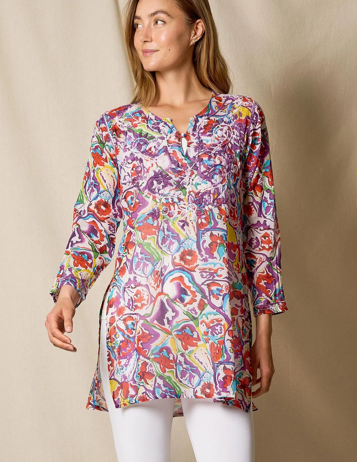 Zarah Cotton Tunic - Purple