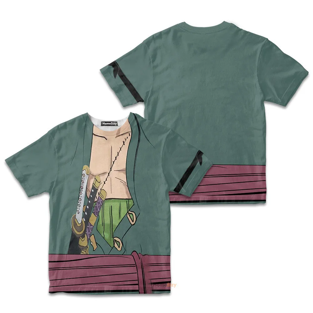 Zoro One Piece Custom Cosplay Costume Kid Tshirt QT209321Hf
